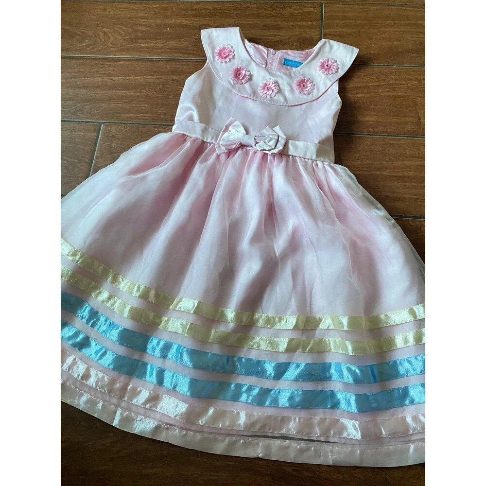 2 Pink dress easter colors sleeveless sz 6 & 8 sisters birthday flower girl